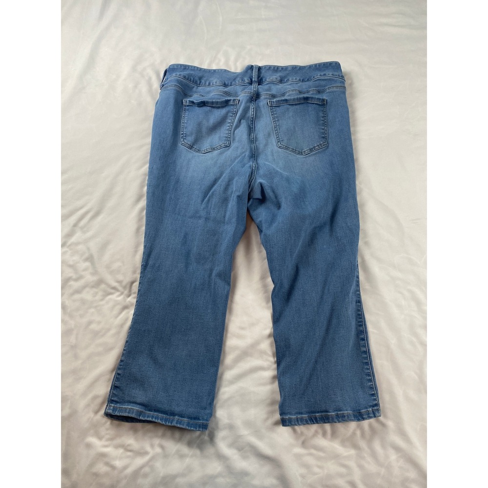 Torrid Crop Jeggings Womens 18 Blue Excellent Distressed Super Soft High Rise